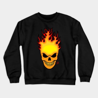 Skull on Fire Crewneck Sweatshirt